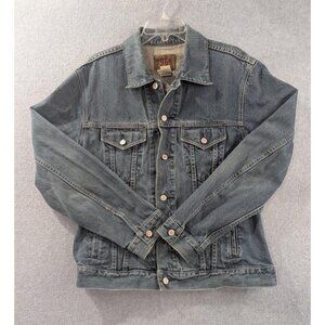 Gap 1969 Jacket Mens Large Blue Denim Jean Button Front Classic Fit Western